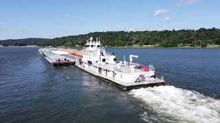 Towboats on the Ohio River [upl. by Nyladnewg396]