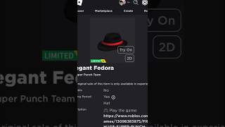 Limited UGC Item  How to get Elegant Fedora ROBLOX  2023  DeanOfficial YT [upl. by Fanchon]