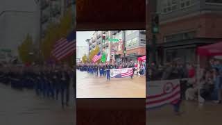 The 58th annual Veterans Day parade in Auburn Washington Graham Kapowsin High school JROTC [upl. by Reffinej]