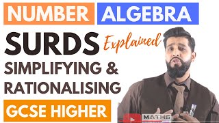 Simplifying and Rationalising Surds Explained  GCSE Maths 9 1  AS Level [upl. by Clarice9]