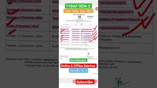 TYBAF SEM5  Time Table Dec2023 Time Table Mumbai University timetable tybaf mumbaiuniversity [upl. by Cassius]