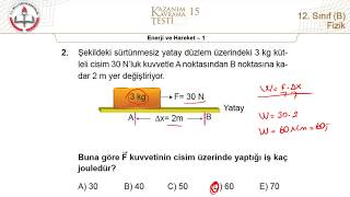 12B MEB Fizik Kazanım Kavrama Testi15 Enerji ve Hareket1 20182019 [upl. by Chelsey]