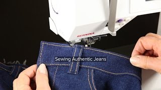 Sewing Jeans Part 13 Sewing Jeans Topstitching the Waistband [upl. by Irianat]