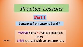 Practice Lessons 67 Part 1 [upl. by Estevan]