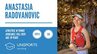 Anastasia Radovanovic  College Tennis Recruiting Fall 2025 [upl. by Rolyks]