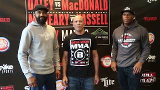 Bellator 179 Liam McGeary vsLinton Vassell Media Day Face off [upl. by Enillebyam]