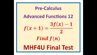 Very Difficult Question on Functions Pre Calculus MHF4U Grade 12 IB HL Math [upl. by Notrub22]