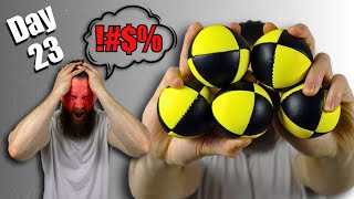 I learned to JUGGLE 5 BALLS in 25 DAYS for the ATHLETIC GAINS [upl. by Marley]