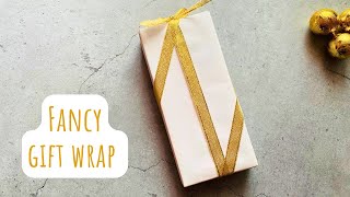 Easy Way to Wrap a Ribbon on a Christmas Gift Box  How to Wrap a Gift with Ribbon Easy [upl. by Miguela]