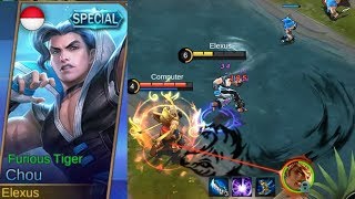 Chou Special Skin Furious Tiger Gameplay  Mobile Legends [upl. by Secilu]