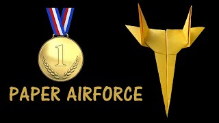 HOW TO MAKE A PAPER ✈️ AIRFORCE EASY🎖️ ORIGAMI AIRCRAFTDIY TUTORIAL ✈️🎖️ [upl. by Airyk59]