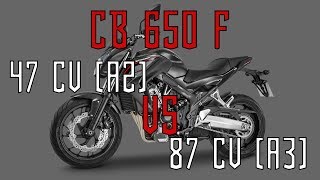 Honda CB 650 F Accelleration  35kw VS 64kw A2 vs A3 [upl. by Oreste]