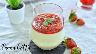 Resepi Panna Cotta Mudah  Strawberi [upl. by Nwahsan]