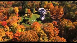 Vermont Peak Foliage Aerial Video of Lake Willoughbys Notch House [upl. by Eimat288]