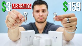 3 Fake AirPods vs 159 AirPods RIP Ears [upl. by Cirad302]