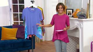 LOGO by Lori Goldstein Cotton Modal Top with Eyelet Gusset on QVC [upl. by Arch472]