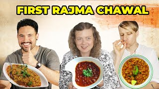 Foreigners Try Indian Food  VEGAN  For The First Time  RAJMA CHAWAL  DAL TADKA  DAL MASH [upl. by Animrac917]