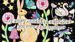 How to Machine Applique Learn 3 Easy Machine Stitches for Raw Edge Applique [upl. by Court]