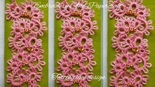 Tatting lace design tutorial for beginnersThe art of lace makingBeautiful floral lace making 420 [upl. by Ruffo943]