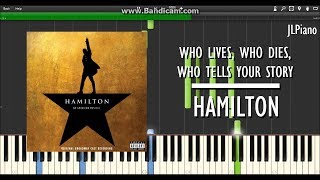 Who Lives Who Dies Who Tells Your Story  Hamilton Synthesia Piano amp Vocal Cover SHEET MUSIC [upl. by Molohs]