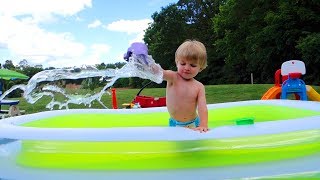 Caleb and Mommy go Swimming at Best Pool Ever Kids learning to swim underwater Caleb Pretend Play [upl. by Nyledaj6]