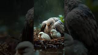 Dove Nestled In a Large Tree with Chicks mother birds pigeon dove trending [upl. by Htide737]