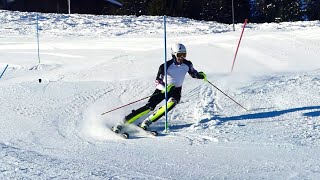 Adelboden  slalom training on the race slope 012022  Matej Vidovic [upl. by Torto]