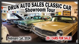 CLASSIC CARS FOR SALE LOT WALK  Druk Auto Sales Ramsey Minnesota February 1st 2024 [upl. by Eladal]