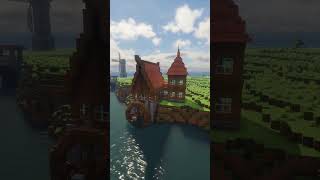 Medieval Watermill  Minecraft Timelapse Shorts [upl. by Anihsit395]