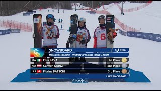 Highlights Day 9 Snowboard Parallel Giant Slalom Women lakeplacid2023 [upl. by Alema951]