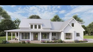 MODERN FARMHOUSE PLAN 04100263 WITH INTERIOR [upl. by Sully895]