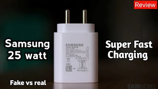 Samsung 25 watt charger unboxing l samsung 25 watt charger original ve fake [upl. by Bourgeois]