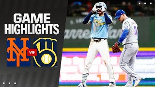 Mets vs Brewers Game Highlights 92724  MLB Highlights [upl. by Ellerrehs940]