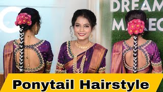 South Indian hairstyle ponytail hairstyle The beauty layer [upl. by Murray]