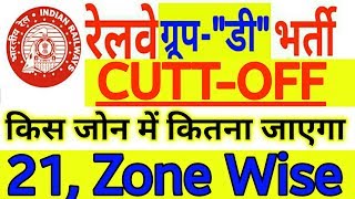 RRB GroupD Zone Wise Cutt offकिस जोन में कितना कटऑफ [upl. by Lavud356]