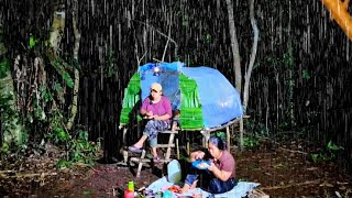 Camping hujan deras membuat shlater dari plastik beningcamping amp fishing [upl. by Terza]