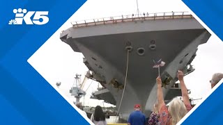 USS Ronald Reagan arrives at Naval Base Kitsap [upl. by Ilecara]