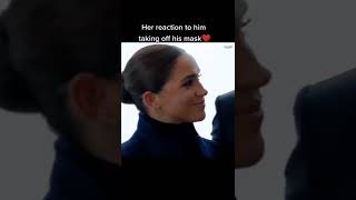 Shorts Meghans reaction when Harry takes off mask PrinceHarry MeghanMarkle [upl. by Ferneau]