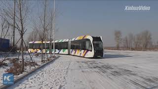 China tests smart electric train running on virtual tracks in frigid weather [upl. by Garihc]