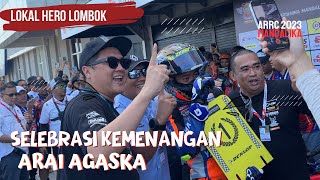 Heboh‼️ Selebrasi Kemenangan Lokal Hero Arai Agaska di Race 2 UB150 ARRC Mandalika 2023 [upl. by Imeon801]