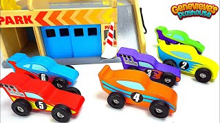 Genevieve Teaches Kids with Colorful Cars and Parking Deck [upl. by Jill777]