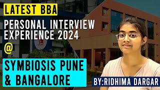 Latest Actual Symbiosis Institute PuneBangalore Personal Interview Experience 2024  Must Watch [upl. by Mandy]