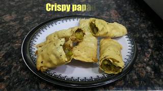 Crispy Papad roll recipeparty starter recipestuff papad recipe in hindi by pinkyquots kitchenpapad [upl. by Venu]