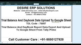 70057 Trial Balance And Daybook Upload From Tally To Google Sheet  GSheet Integration With Tally [upl. by Valley]