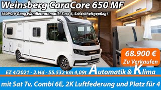 Integriertes 7m Wohnmobil mit viel Platz günstig zu verkaufen Weinsberg CaraCore 650 MF  2021 [upl. by Melitta]