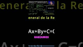 La fórmula definitiva para la ecuación general de una recta ¡descúbrela aquí shorts [upl. by Odrick]
