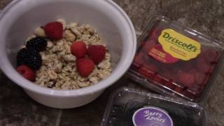 Recipe Quick Easy Breakfast Almond Milk with Granola and Berries [upl. by Nalyak909]