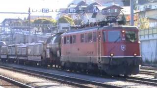 SBB Ae 66 quot11485 Thunquot rangiert in Spiez [upl. by Cimah]