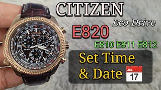 Citizen EcoDrive E820 Set Time amp Date Easiest Tutorial  Works for E810 E811 E812 Modules [upl. by Jenne]