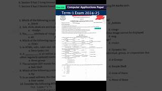 Class 10th Computer applications Term 1 exam paper  Half yearly 202425  exam computers shorts [upl. by Shoshanna]